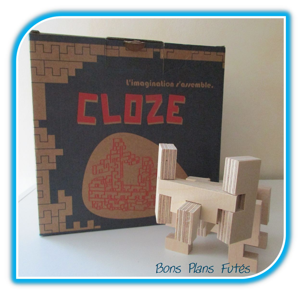 Cloze jeu de construction en bois