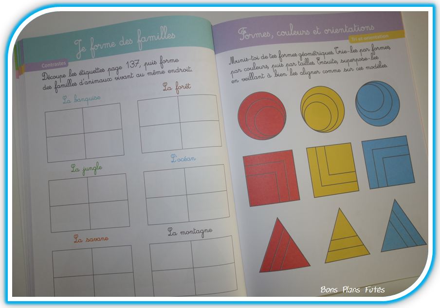 formes et tri Mon grand cahier Montessori des maths avec Larousse 