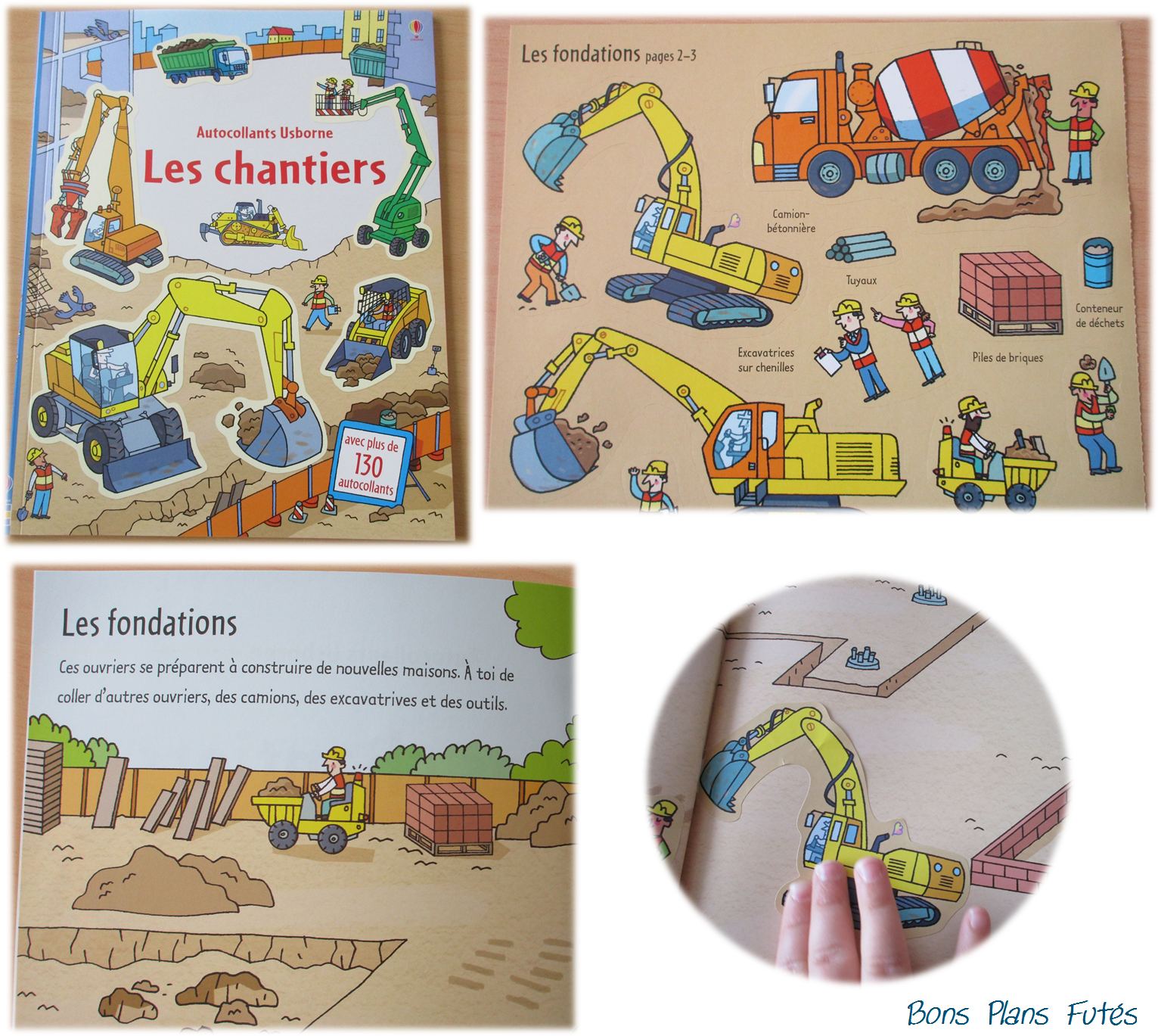 Les chantiers Excavatrice autocollants Usborne